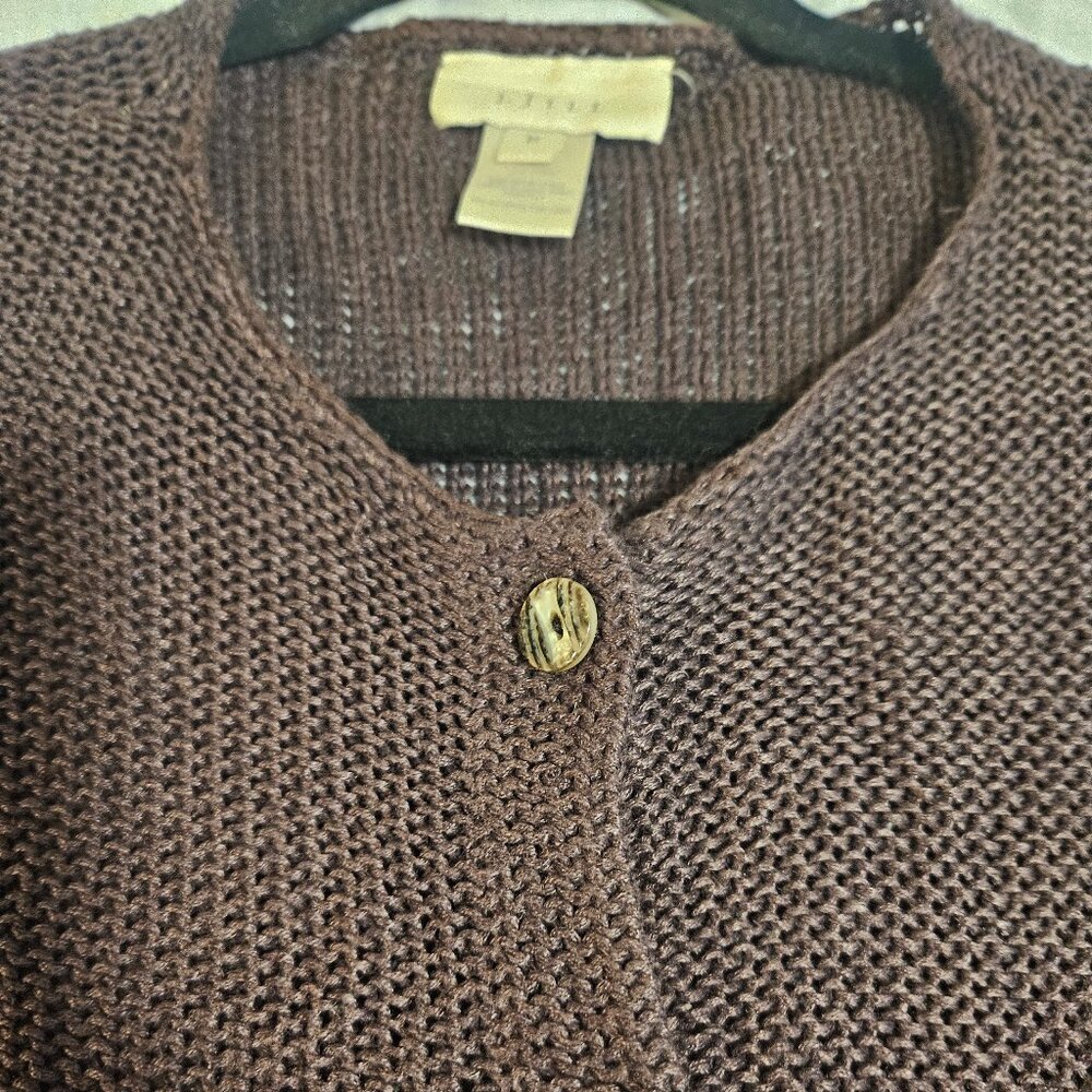 J Jill Brown Knit Cardigan Sweater